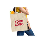 Jute and polyester tote bag